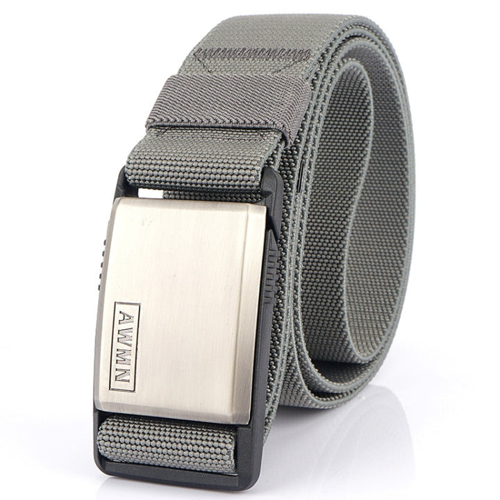 AWMN Metal Nylon Magnetic Buckle Fashion Casual Men Belt, Length:, 125cm