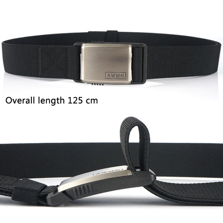 AWMN Metal Nylon Magnetic Buckle Fashion Casual Men Belt, Length:, 125cm