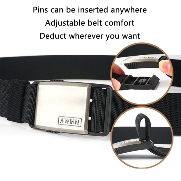 AWMN Metal Nylon Magnetic Buckle Fashion Casual Men Belt, Length:, 125cm