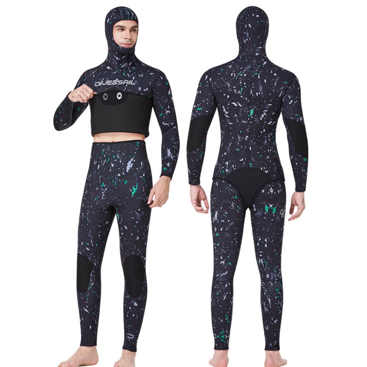 DIVE & SAIL 7mm Split Thick And Keep Warm Long Sleeves Hooded Diving Suit, M, L, XL, XXL, XXXL