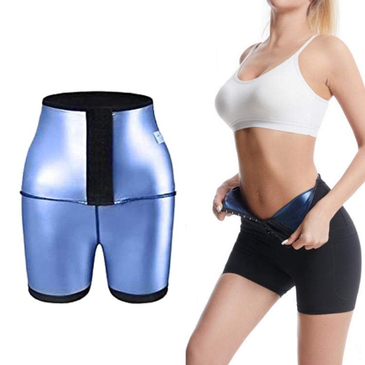 Women High Waist Breasted Hip Lifting Pants With Pocket, PU Blue 3-point  S, PU Blue 3-point  M, PU Blue 3-point  L, PU Blue 3-point  XL, PU Blue 3-point  XXL, PU Blue 3-point  3XL, Silver Painted 3-point  S, Silver Painted 3-point  M