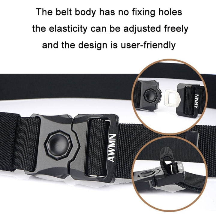 AWMN Outdoor Men Versatile Buckle Elastic Belt, Length:, 120cm