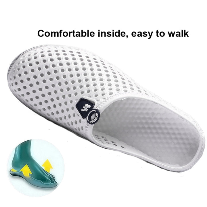 X902 Summer Beach Shoes Non-Slip Flip Llops Couple Slippers Men Hole Shoes, 36, 37, 38, 39, 40, 41, 42, 43, 44, 45