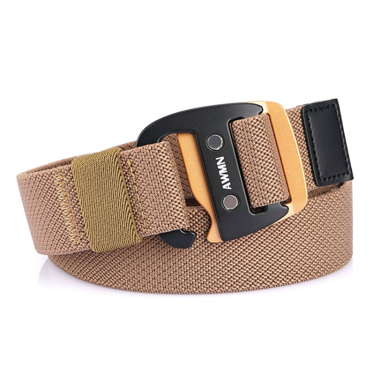 AWMN Men Casual Woven Stretch Sports Hook Buckle Belt, Length:, 120cm