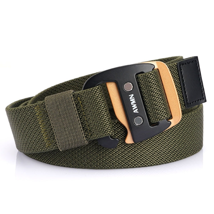 AWMN Men Casual Woven Stretch Sports Hook Buckle Belt, Length:, 120cm