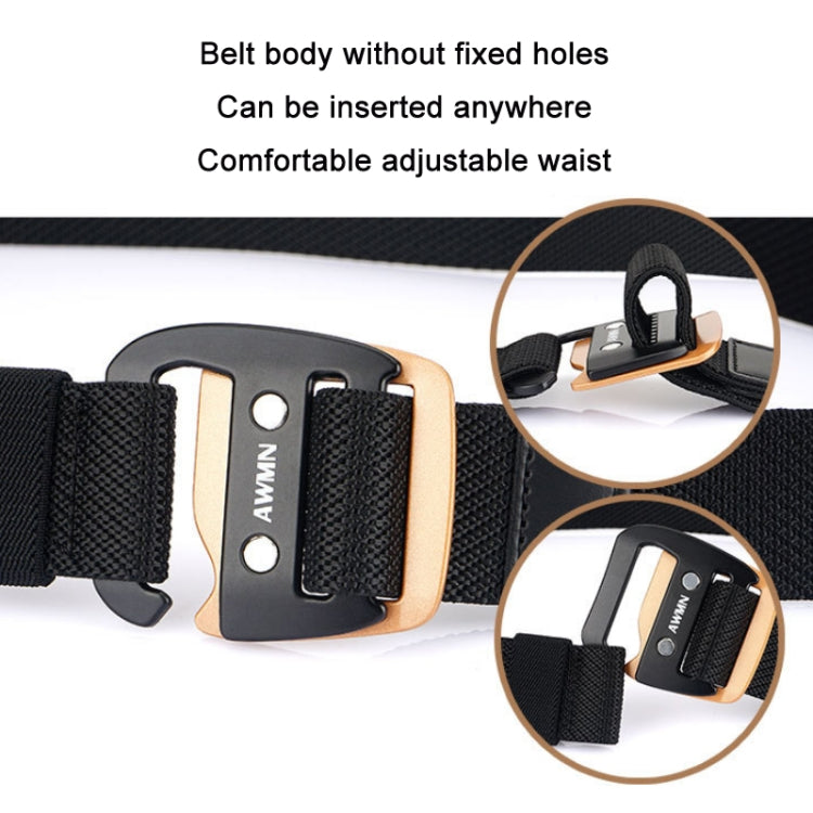 AWMN Men Casual Woven Stretch Sports Hook Buckle Belt, Length:, 120cm