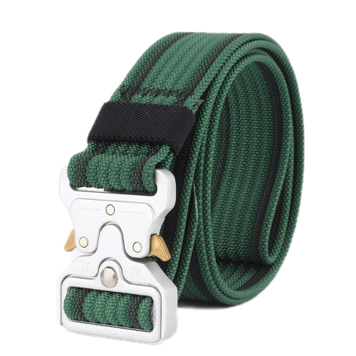 Braided Nylon Belt With Quick Release Buckle, Green, Khaki, Black, Grey, Black Red Edge, Black Blue Edge, Dark Royal Blue, Wolf Brown