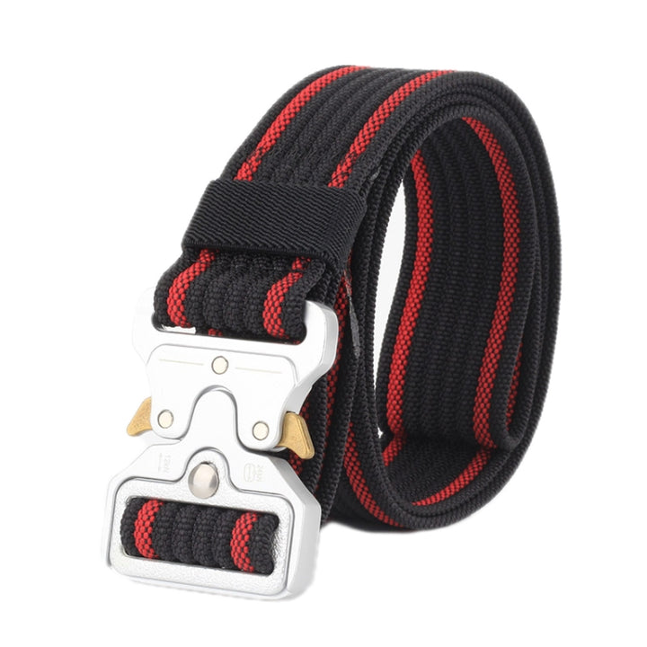 Braided Nylon Belt With Quick Release Buckle, Green, Khaki, Black, Grey, Black Red Edge, Black Blue Edge, Dark Royal Blue, Wolf Brown