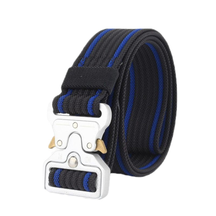 Braided Nylon Belt With Quick Release Buckle, Green, Khaki, Black, Grey, Black Red Edge, Black Blue Edge, Dark Royal Blue, Wolf Brown