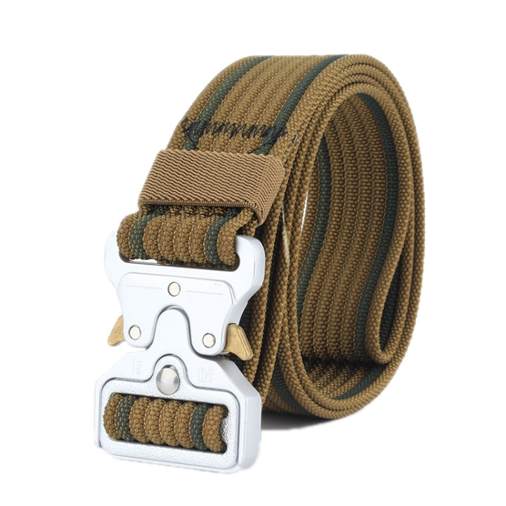 Braided Nylon Belt With Quick Release Buckle, Green, Khaki, Black, Grey, Black Red Edge, Black Blue Edge, Dark Royal Blue, Wolf Brown