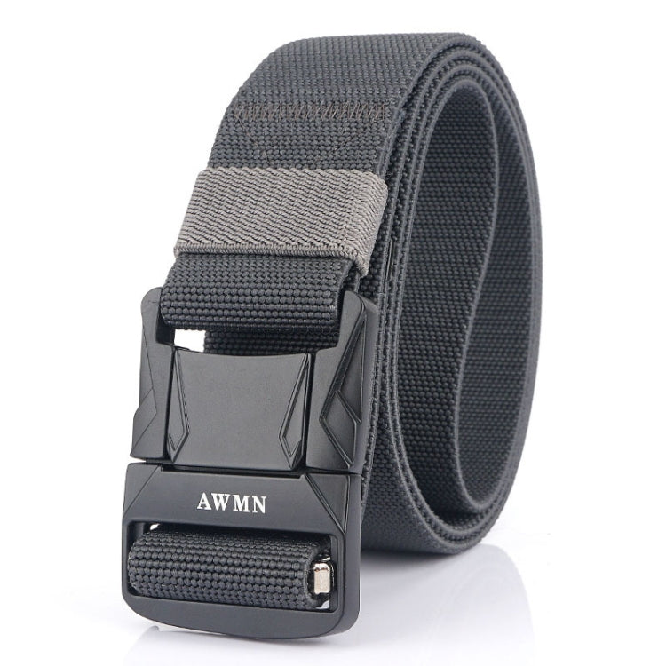 AWMN Men Outdoor Metal Buckle Elastic Nylon Belt, Length:, 120cm