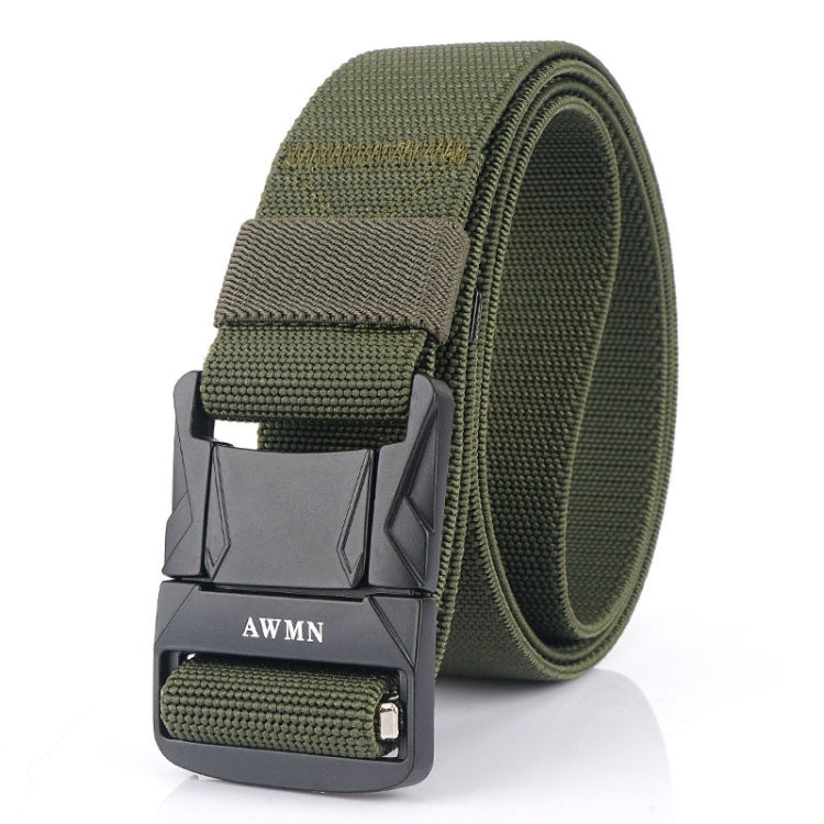 AWMN Men Outdoor Metal Buckle Elastic Nylon Belt, Length:, 120cm