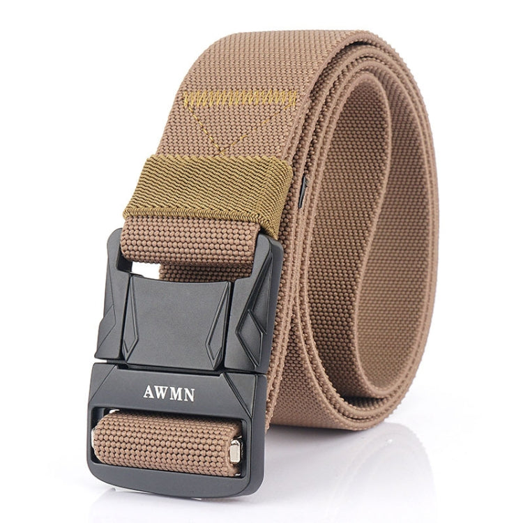 AWMN Men Outdoor Metal Buckle Elastic Nylon Belt, Length:, 120cm