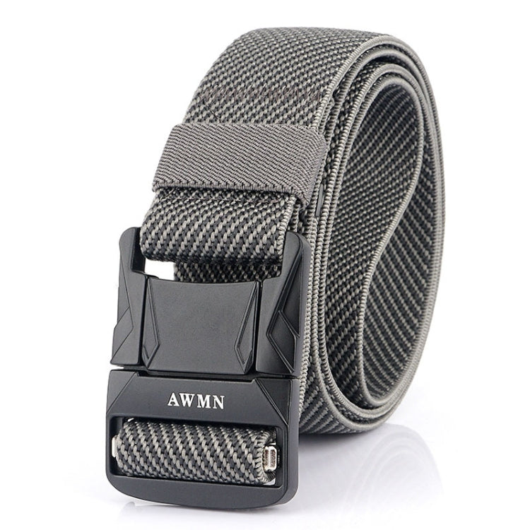 AWMN Men Outdoor Metal Buckle Elastic Nylon Belt, Length:, 120cm