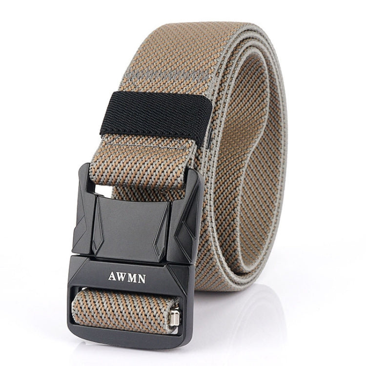 AWMN Men Outdoor Metal Buckle Elastic Nylon Belt, Length:, 120cm