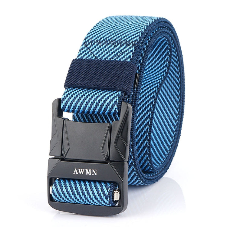 AWMN Men Outdoor Metal Buckle Elastic Nylon Belt, Length:, 120cm