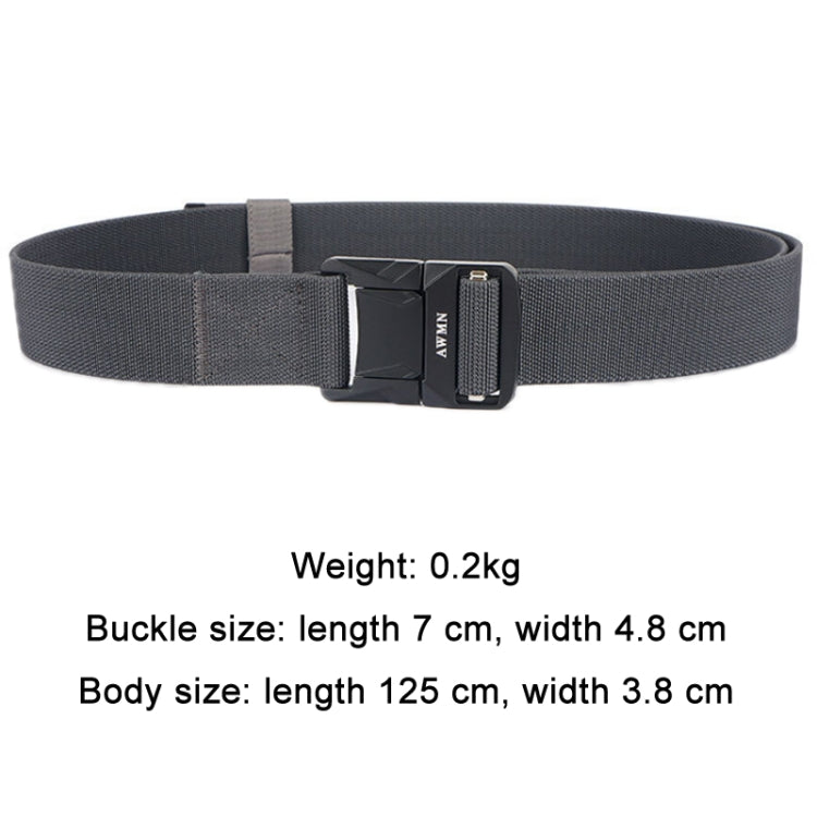 AWMN Men Outdoor Metal Buckle Elastic Nylon Belt, Length:, 120cm