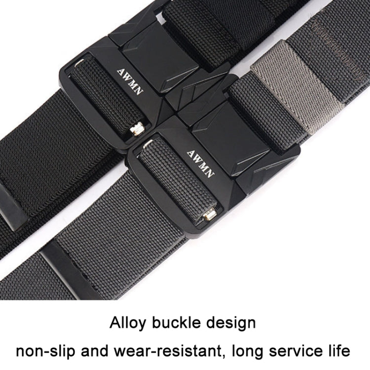 AWMN Men Outdoor Metal Buckle Elastic Nylon Belt, Length:, 120cm