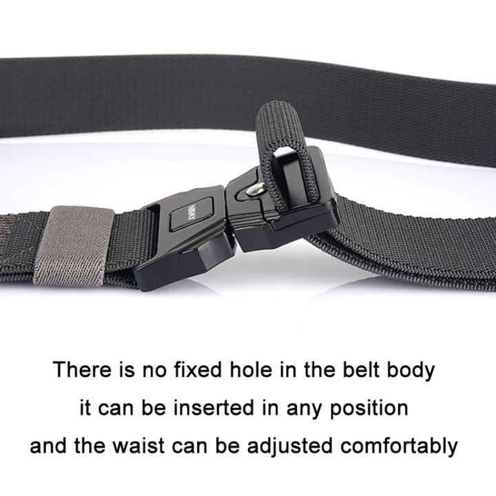 AWMN Men Outdoor Sports Alloy Snap Buckle Elastic Belt, Length:, 125cm