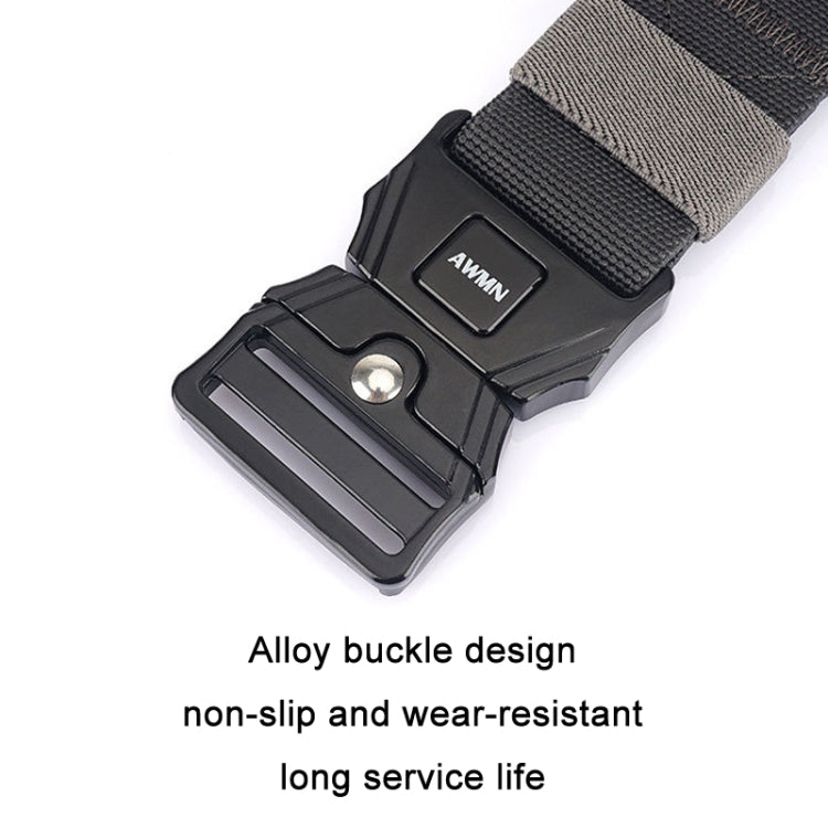 AWMN Men Outdoor Sports Alloy Snap Buckle Elastic Belt, Length:, 125cm