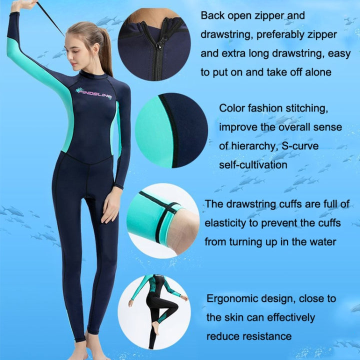 FINDSLINE  Lycra Diving Cloth Female Thin Quick-Dry Waterproof Full Body Sunblock Wetsuit, XS, S, M, L, XL