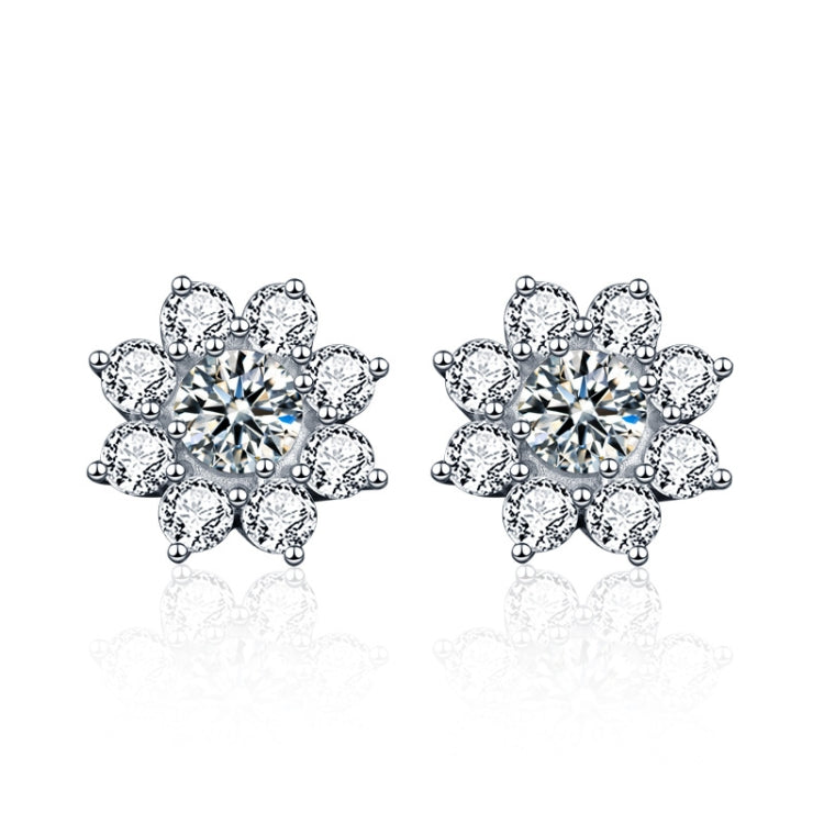 XEZ002 925 Silver Sun Flower Earrings Moissanite Diamond Personal Earrings, XEZ002