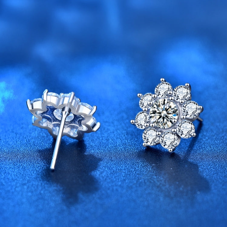 XEZ002 925 Silver Sun Flower Earrings Moissanite Diamond Personal Earrings, XEZ002