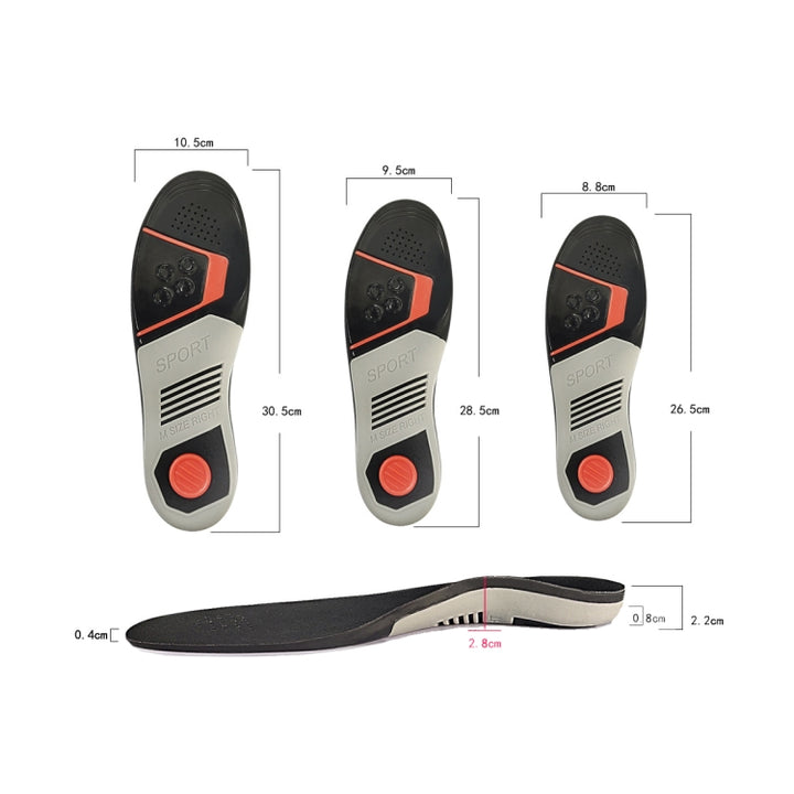 Sports And Casual Insoles TPE Shock Absorption Massage Arch Support Insoles, Size: S, S, M, L