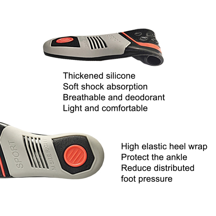 Sports And Casual Insoles TPE Shock Absorption Massage Arch Support Insoles, Size: S, S, M, L