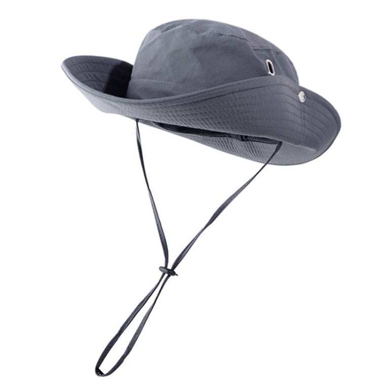 Versatile Breathable Sunscreen Drawstring Fisherman Hat, Khaki, Black, Grey, Coffee, Dark Blue, Army Green