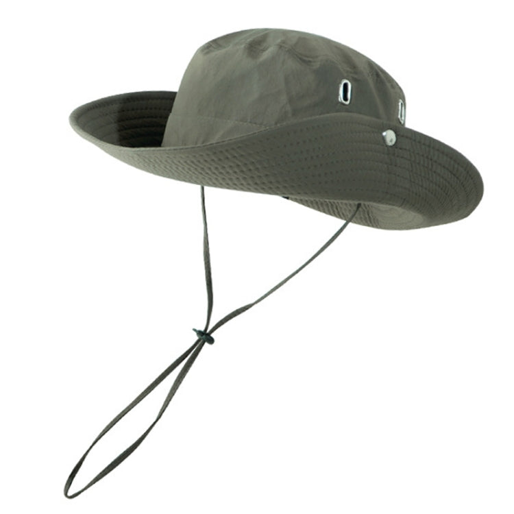 Versatile Breathable Sunscreen Drawstring Fisherman Hat, Khaki, Black, Grey, Coffee, Dark Blue, Army Green