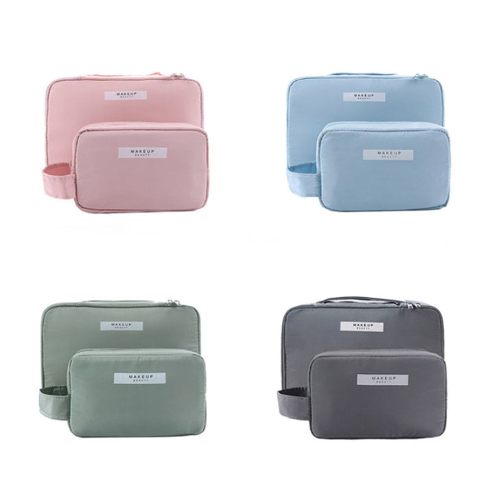 Multifunctional Portable Travel Large Capacity Cosmetic Storage Bag, Matcha Green (Large), Cute Pink (Large), Mist Blue (Large), Dark Gray (Large), Matcha Green (Small), Cute Pink (Small), Mist Blue (Small), Dark Gray (Small)