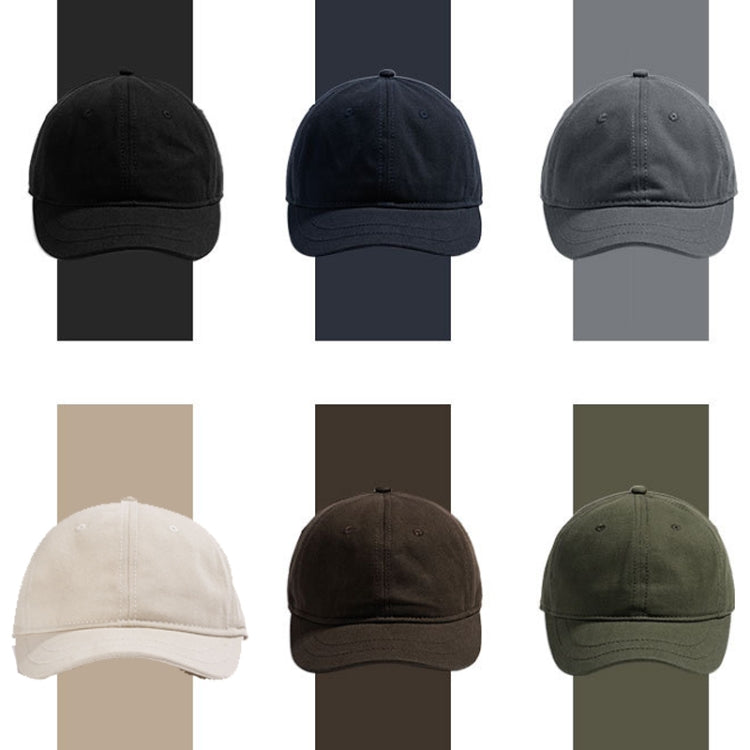 Soft Top Retro All-match Short-brimmed Hat Big Head Peaked Cap, Black, Grey, Navy, Coffee, Army Green, Beige White