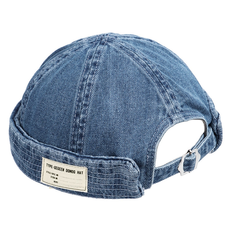 GEGEEN DOMOG Cowboy Landlord Hat Literary Melon Cap Retro Sailor Hat, Denim Blue