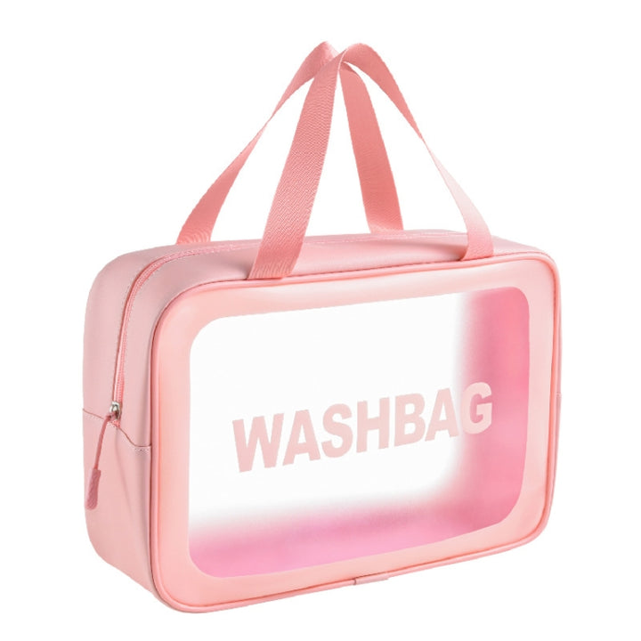 PVC Transparent Waterproof Portable Cosmetic Bag, Size:, L (Pink), L (Black), L (White), M (Pink), M (Black), M (White), S (Pink), S (Black), S (White)