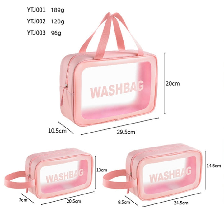 PVC Transparent Waterproof Portable Cosmetic Bag, Size:, L (Pink), L (Black), L (White), M (Pink), M (Black), M (White), S (Pink), S (Black), S (White)