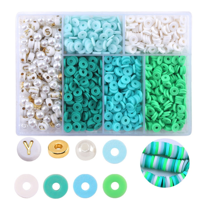 6 Grids / Box Soft Pottery Beading Set DIY Bracelet Necklace Making, Mixed, Orange, Black, Purple, Blue, Green, Pink