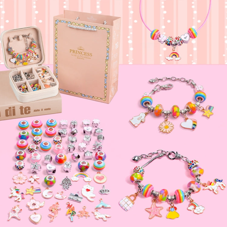 Kids DIY Beaded Bracelet Kids Jewelry Accessories, Rainbow Sugar With Storage Box, Heart of  Ocean With Storage Box, Sakura Pink With Storage Box, Rainbow Sugar Without Box, Heart of  Ocean Without Box, Sakura Pink Without Box