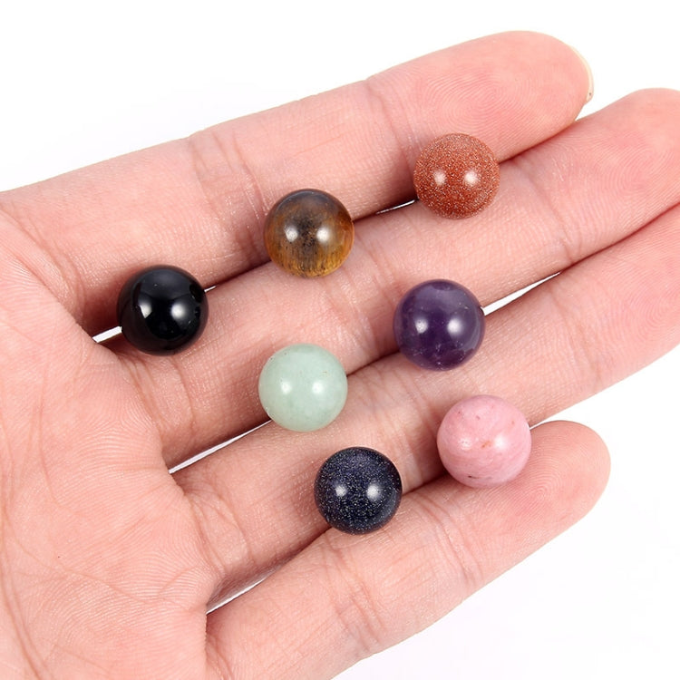 1 Pairs DIY Simple Round Natural Agate Stone Women All-match Stud Earrings, Blue Sandstone, Tiger Eye Stone, Blackstone, Golden Stone, Red-striped Stone, Green Jade, Amethyst Stone