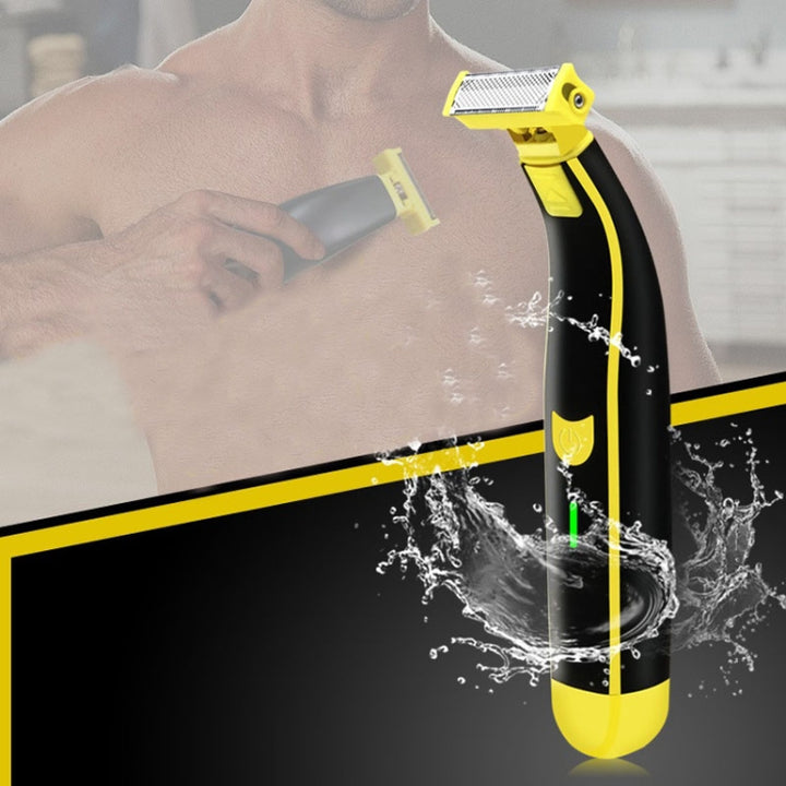 Electric Razor Portable USB Rechargeable Men Shaver, Yellow Black