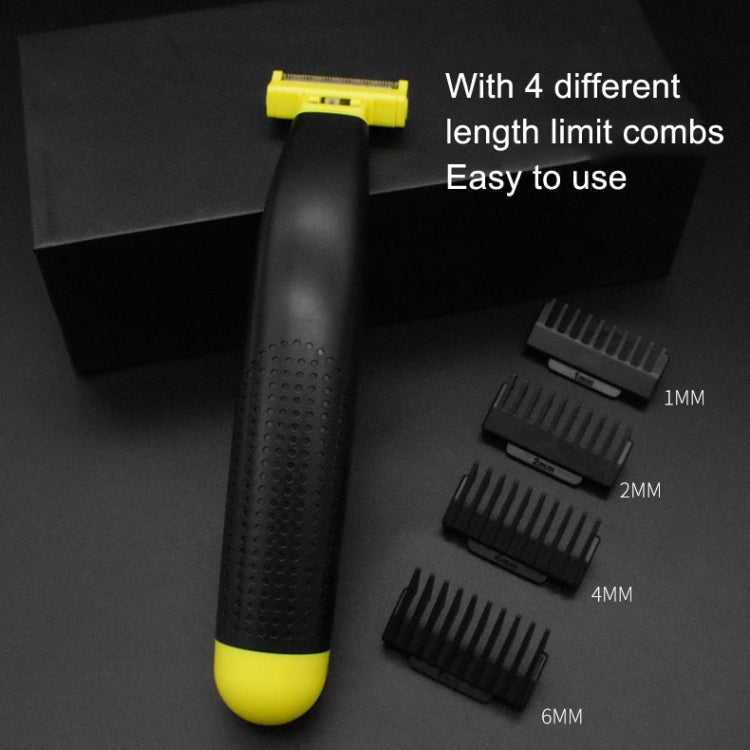 Electric Razor Portable USB Rechargeable Men Shaver, Yellow Black