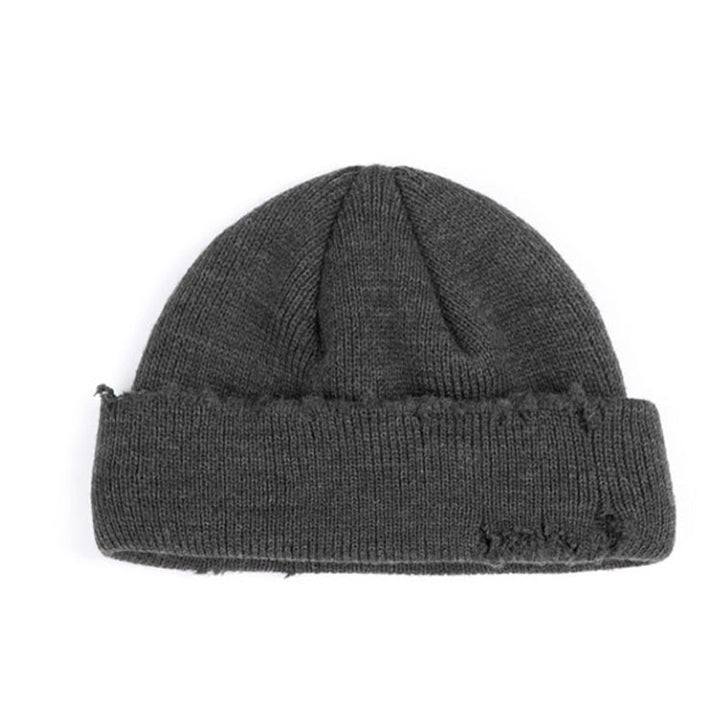 Ripped Beggar Knitted Hat Punk Autumn and Winter Woolen Cap, Green, Black, Grey