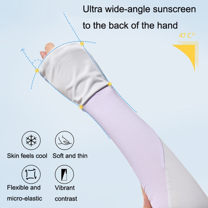 1 Pair Summer Sun Protection Extended Ice Sleeves UV Protection Arm Sleeves, S, M