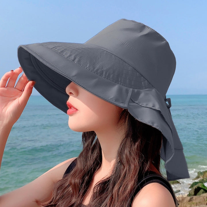 8062 Women Summer Neck Protection Sunscreen Hat Large Brim Fisherman Hat, 8062 Blue, 8062 Purple, 8062 Khaki, 8062 Black, 8062 Pink, 8062 Navy, 8062 Beige, 8062 Dark Gray, 8062 Army Green, 8062 Light Gray