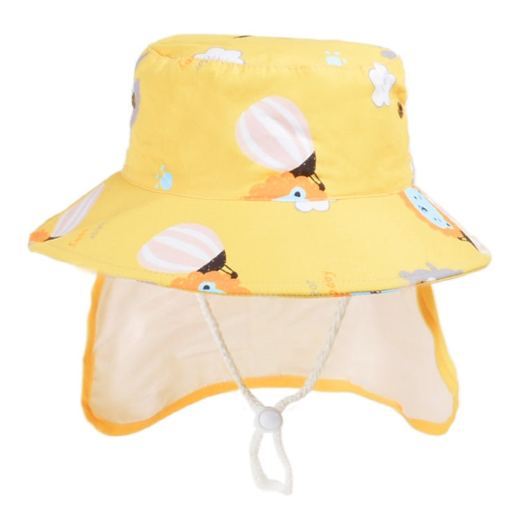 1015 Summer Children Sun Hat Outdoor Sun Protection Bucket Hat With Shawl, 1015 Yellow, 1015 Blue, 1015 Pink, 1015 Orange