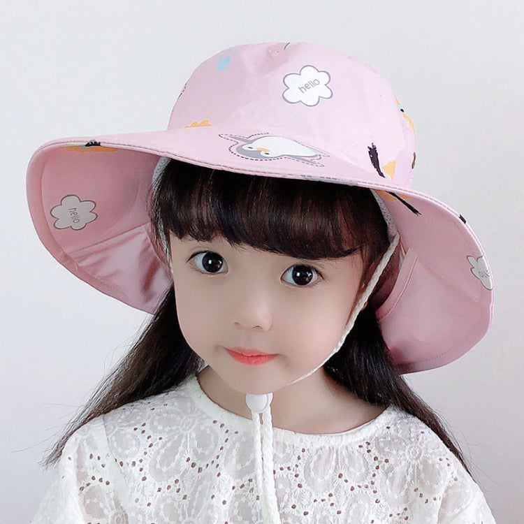 1015 Summer Children Sun Hat Outdoor Sun Protection Bucket Hat With Shawl, 1015 Yellow, 1015 Blue, 1015 Pink, 1015 Orange