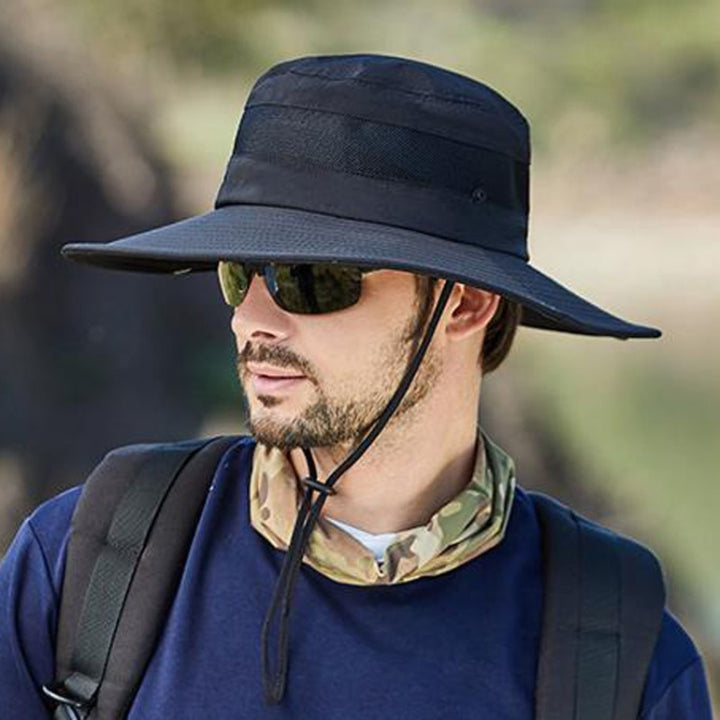 9090 Men Outdoor Fishing Climbing Mountain Large Brim Fisherman Hat, 9090 Navy, 9090 Army Green, 9090 Khaki, 9090 Black, 9090 Grey