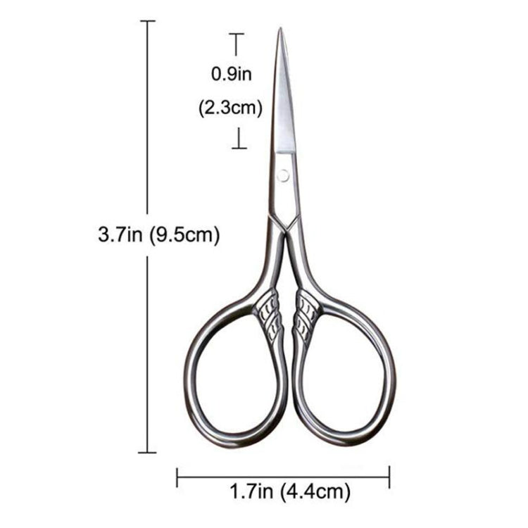 2 PCS Beard Scissors Cosmetic Small Scissors Makeup Small Tools, 2 PCS Pointed Head, 2 PCS Round Head