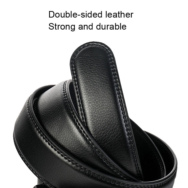 Dandali Casual Men Automatic Buckle Belt Business Soft Leather Pants Band, One Size 110-125cm