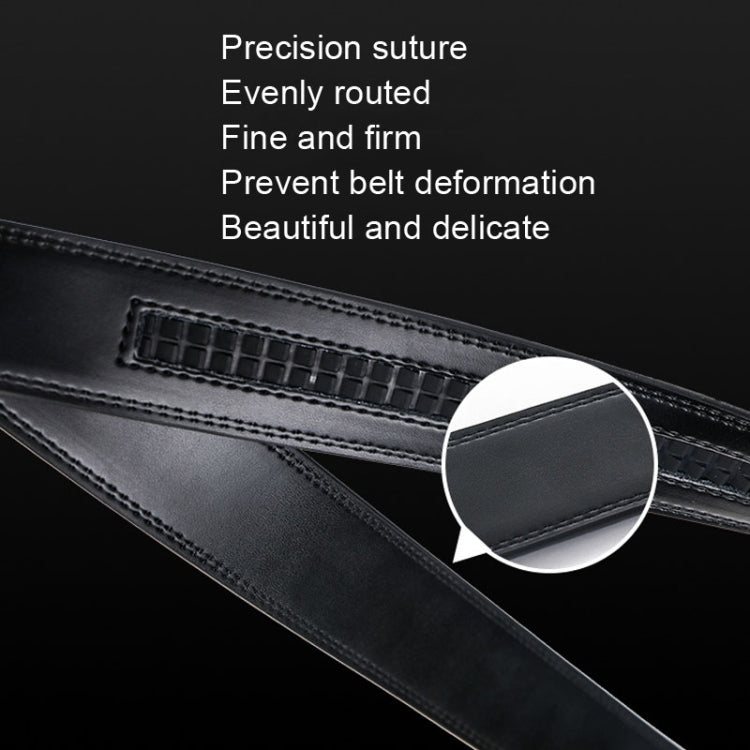 Dandali Casual Men Automatic Buckle Belt Business Soft Leather Pants Band, 110cm